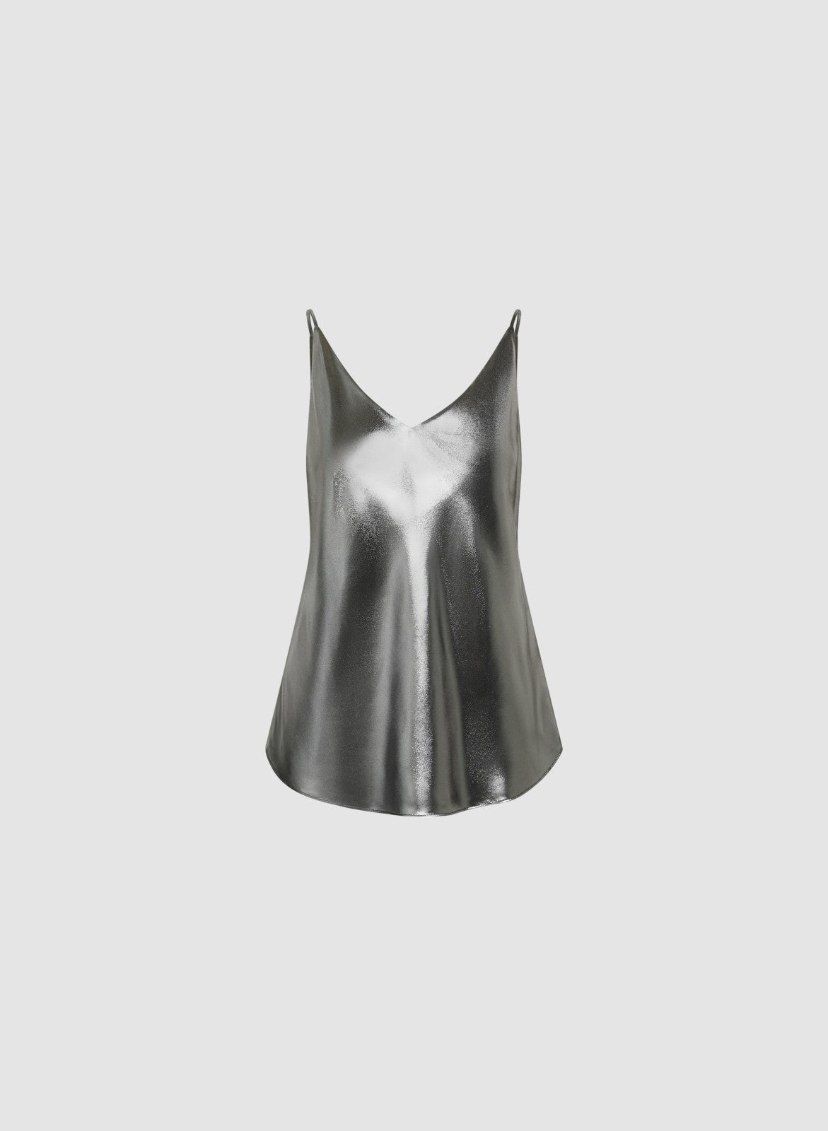 Women Sleeveless Lamé Blouse Silver Onyx | Melanie Lyne