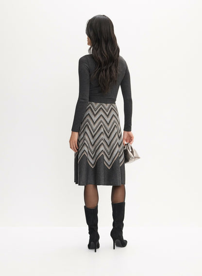 Women Chevron Print Sweater Dress Grey Pattern | Melanie Lyne