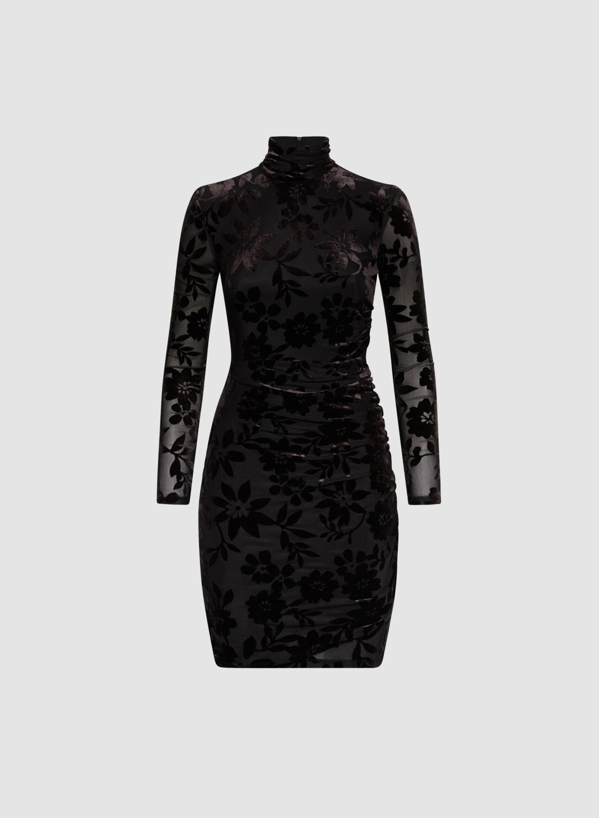 Women Floral Velvet Burnout Dress Black | Melanie Lyne