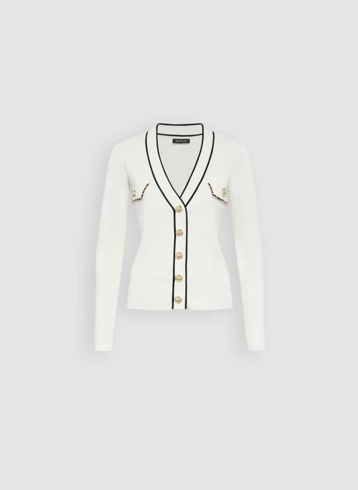 Women Chain Button Cardigan Panna | Melanie Lyne