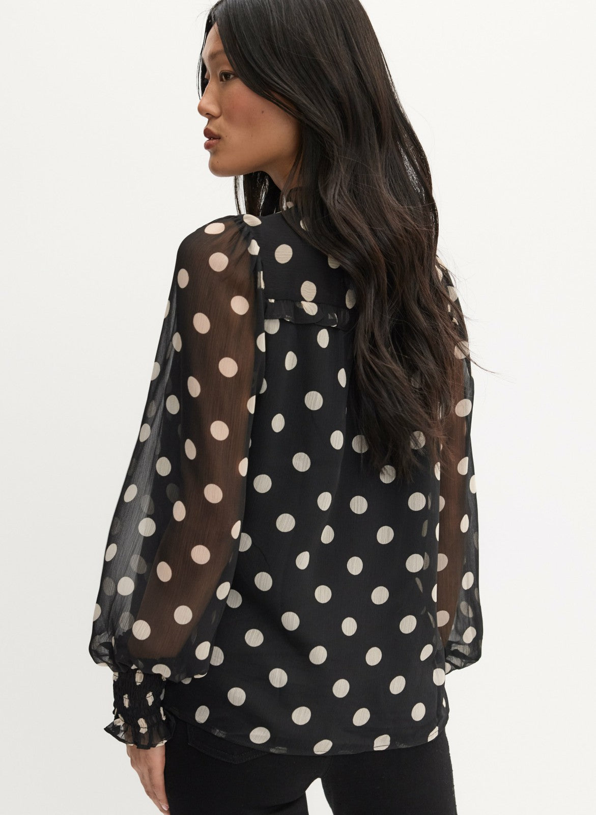 Women Polka Dot Print Blouse Black Pattern | Melanie Lyne