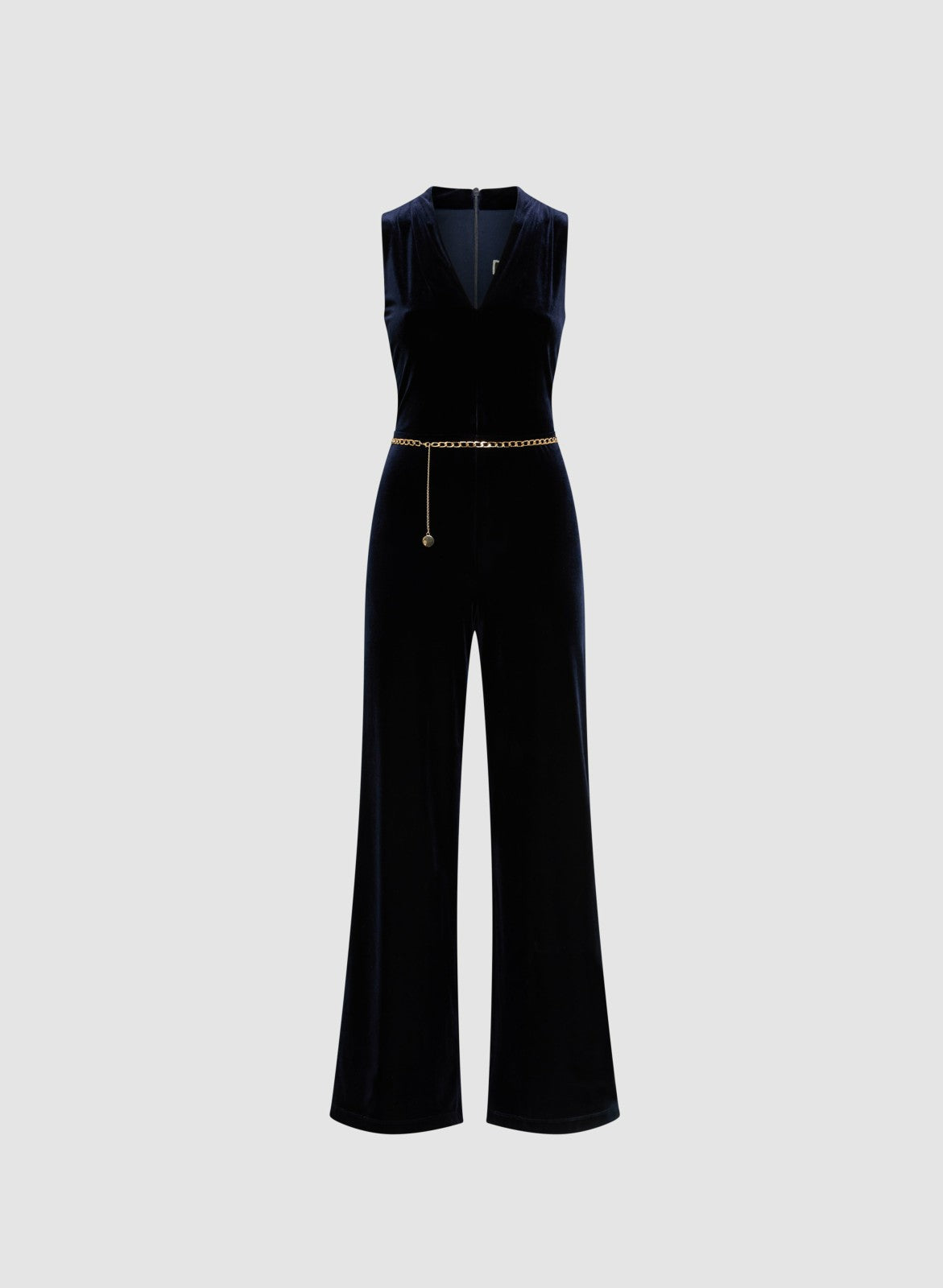 Women Long Velvet Jumpsuit Dark Navy | Melanie Lyne