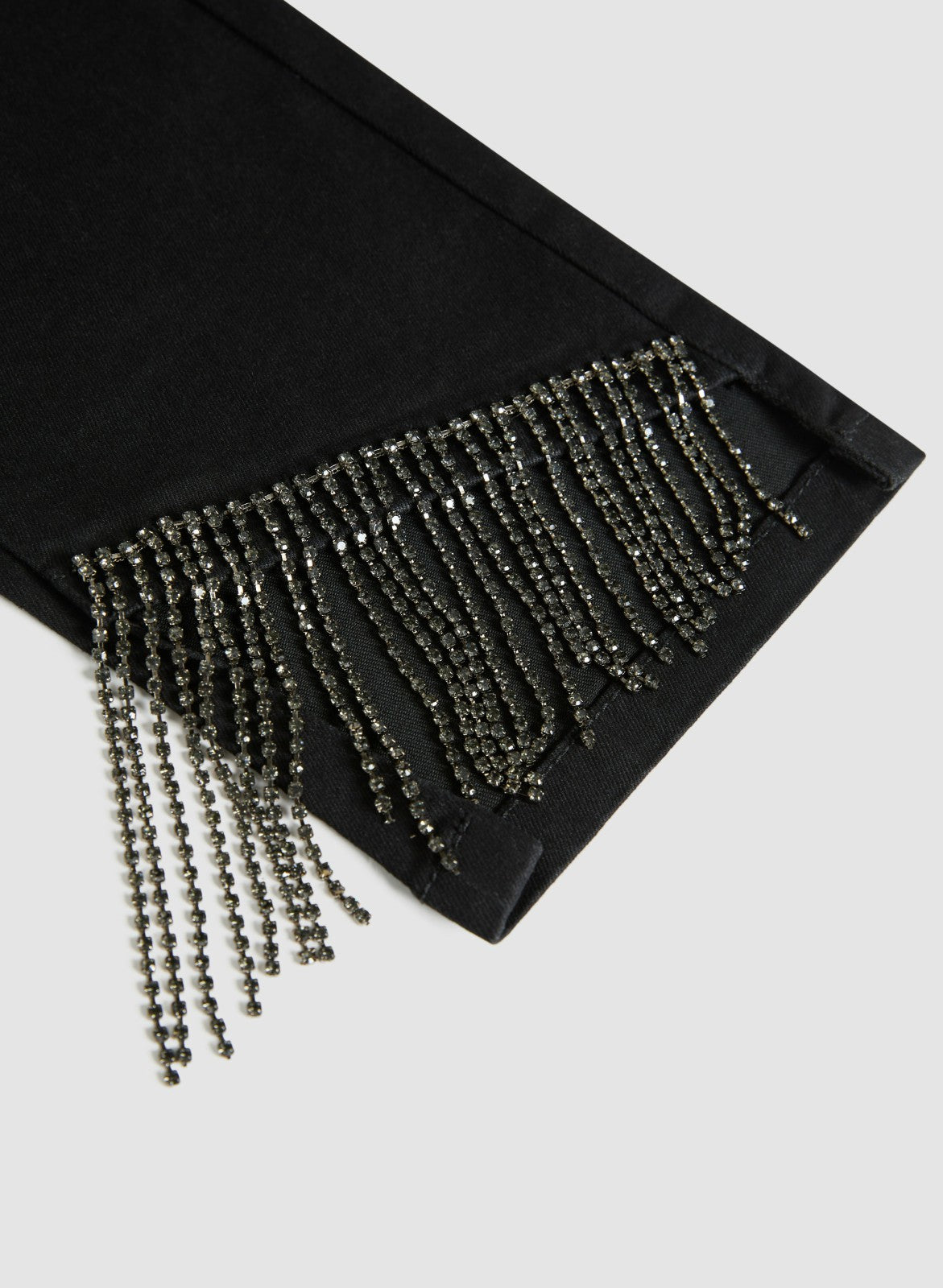Women Bias Cut Fringe Hem Jeans Black | Melanie Lyne