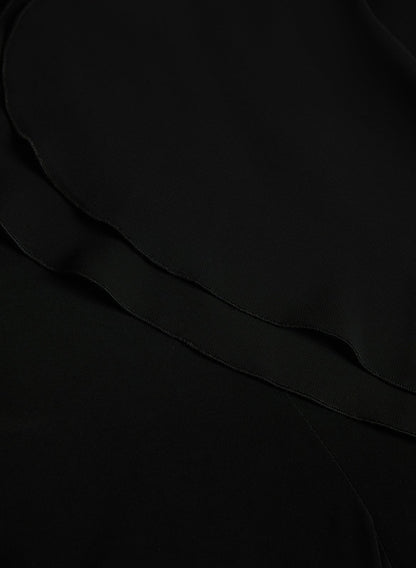 Women Chiffon Wide-Leg Jumpsuit Black | Melanie Lyne